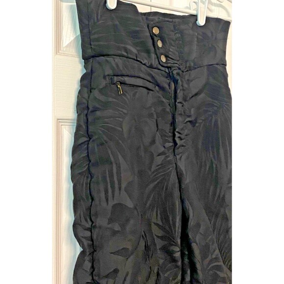 Vtg BOGNER Ski Pants Women's 6 Stirrup High Rise Snowboard Winter Black Floral - Picture 5 of 13